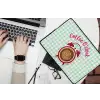 Koffie - Klok - Groen laptophoes neopreen klein -bureau