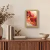 Marmer - Rood - Goud - Modern - Abstract Light Box met kabel (Tafellamp) klein -sfeer2