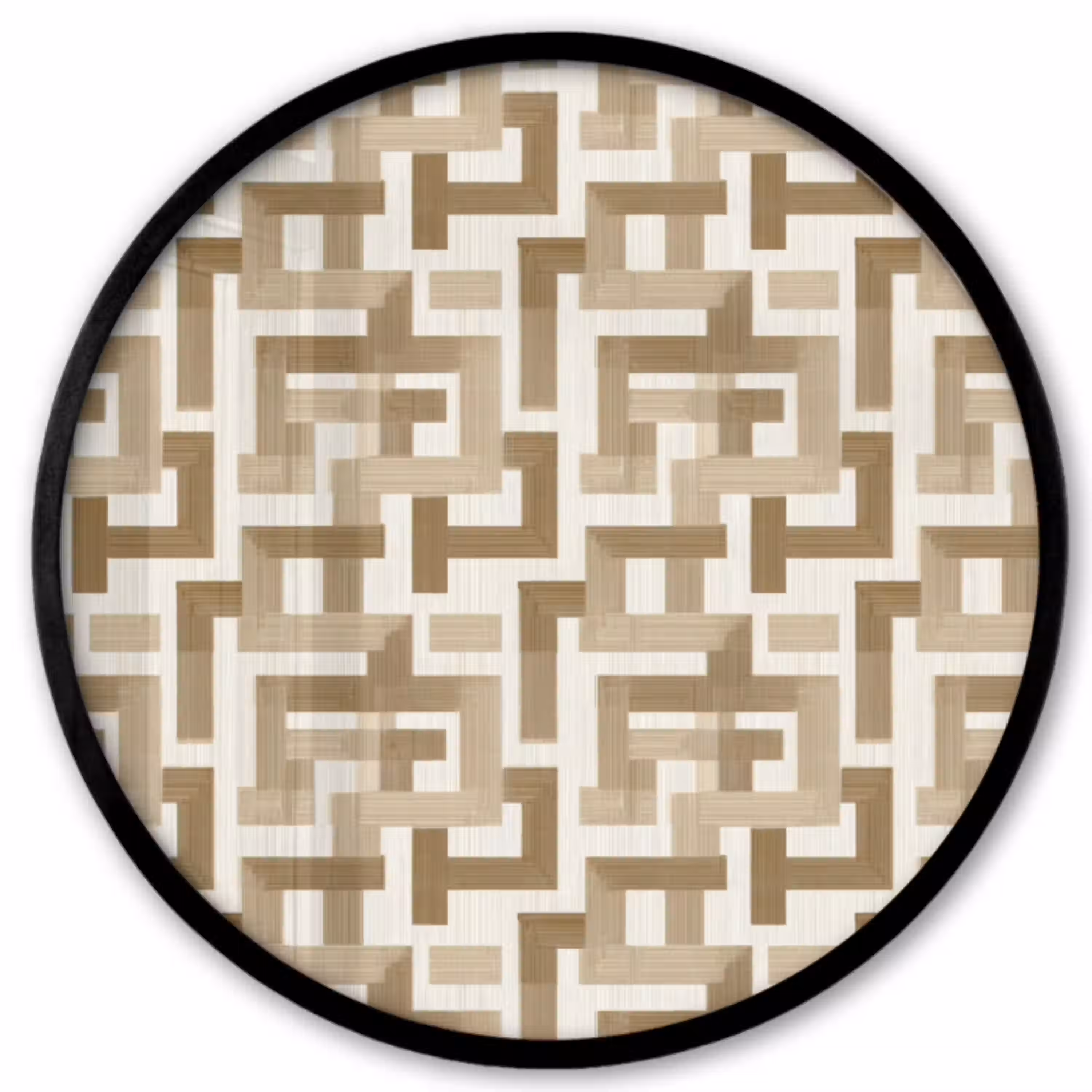 Geometrisch - Retro - Bruin Fotolijst rond zonder passe partout klein 856 -3d