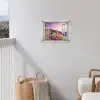 Bergen - Landschap - Doorkijk - Bloemen - Avond - Roze tuinposter los doek klein -sfeer8