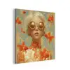 Goudvissen - Oranje - Vrouw - Blond aluminium wit klein -3d