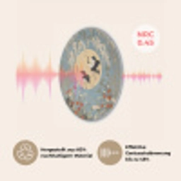 Kraanvogels - Maan - Bloemen - Blauw Akoestische PET Vilt - Rond klein -USP_DE