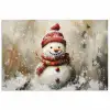 Sneeuwpop - Winter - Sneeuw - Beige poster papier klein -3d