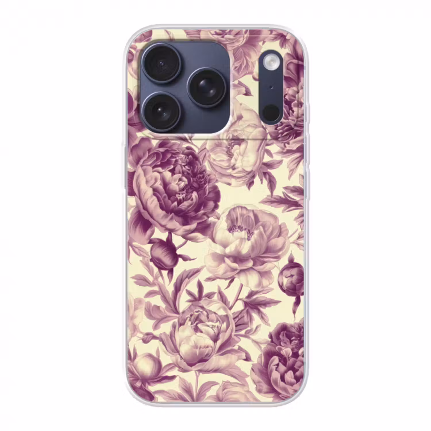 Handyhülle - Blumen - Muster - Lila - Beige