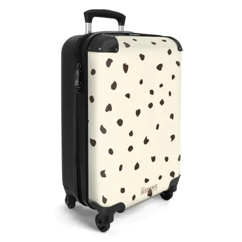 Licht crèmekleurige achtergrond met bruine vlekken NBS - Handbagage koffer - Kinderen Unisex middel -productfoto_3d