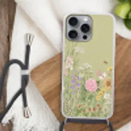 Botanisch - Bloemen - Kleurrijk Hoesje iPhone 16 Pro Max met koord klein -sfeer4