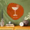 Cocktail - Oranje - Zomer - Quote Wandcirkel Organisch Plexiglas middel -sfeer2