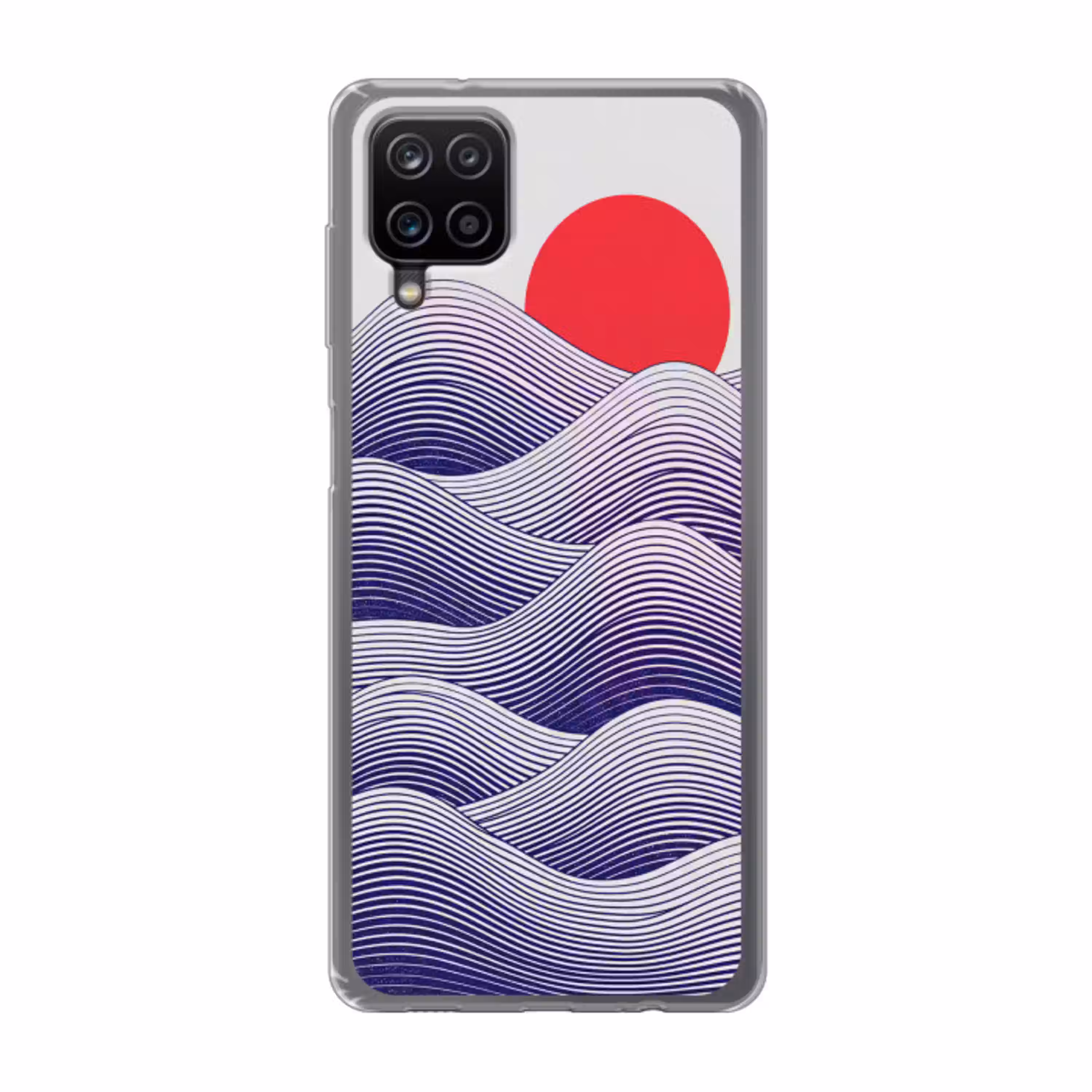 Golven - Zon - Natuur - Abstract - Rood Telefoonhoesje Samsung Galaxy A12 klein -3d