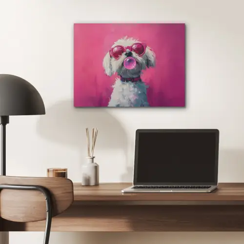 Pink - Hond - Bubbel PET vilt klein -sfeer5