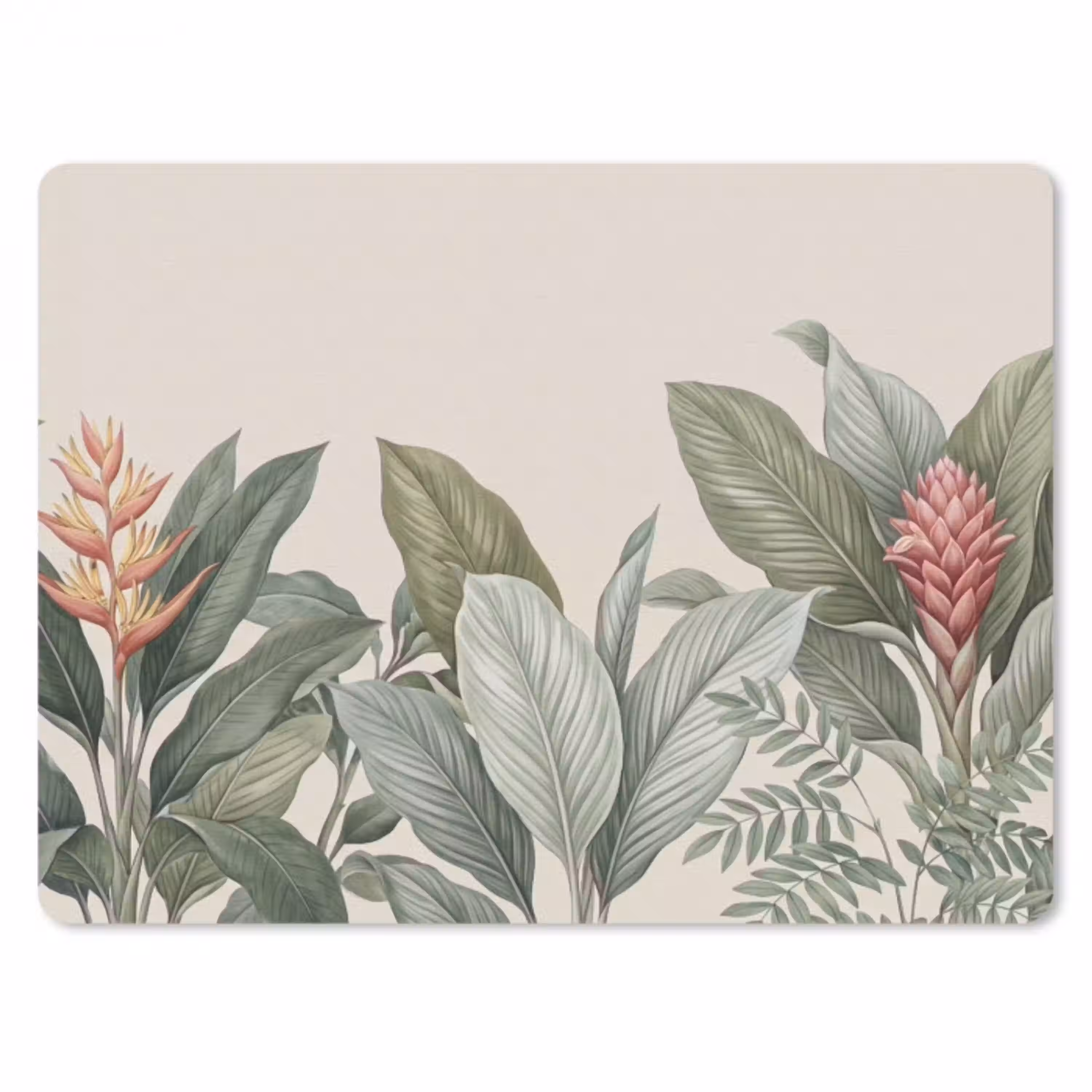 Tropisch - Planten - Modern - Groen muismat rubber klein -3d