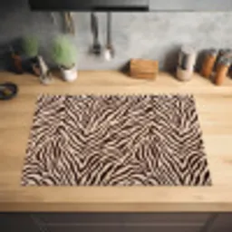 Zebra - Strepen - Bruin Inductie beschermer vinyl 3mm klein -sfeer5
