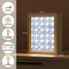 Borden - Bloemen - Patroon - Blauw Light Box met kabel (Tafellamp) klein 925 -USP_NL