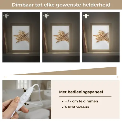 Graan - Geel - Wit - Natuur - Stilleven Light Box met kabel (Tafellamp) klein -USP_dimbaarNL