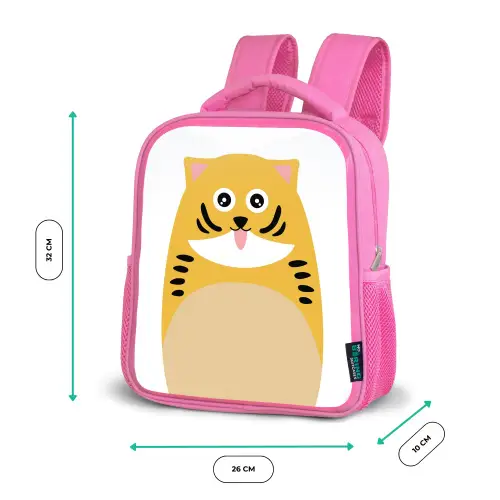 Dierenportret - kat - kinderen Kinderrugzak - Roze middel -productfoto_formaten