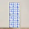 Patroon - Huizen - Blauw deurposter klein 289 -3d_beige