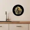 Cupcake - Eten - Goud - Zwart KitchenYeah - Keuken - Wandcirkel Forex klein -sfeer3