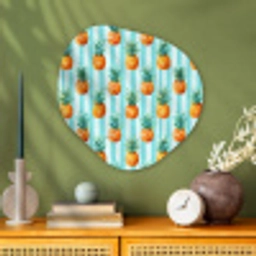 Ananas - Strepen - Groen Wandcirkel Organisch Aluminium middel 851 -sfeer2