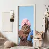 Kat - Handdoek - Washand - Zeep deurposter klein -sfeer6