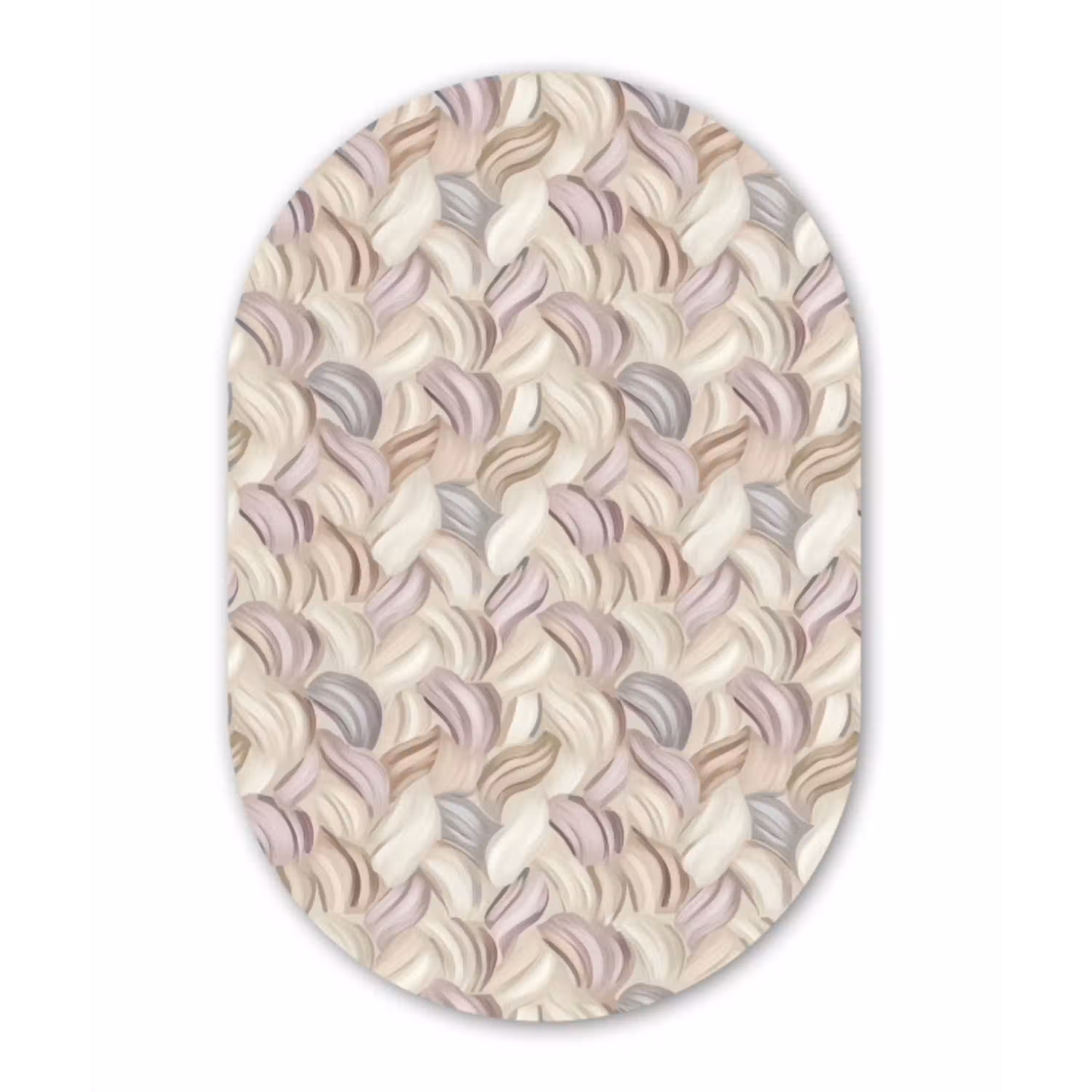 Abstract - Golvend - Pastel Wandcirkel Ovaal Aluminium middel 839 -3d