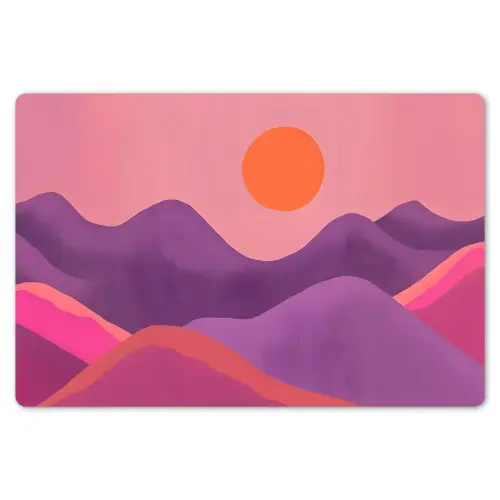Zon - Heuvels - Paars - Abstract Placemat vinyl groot -zzsfeer1_Kitchenyeah-website