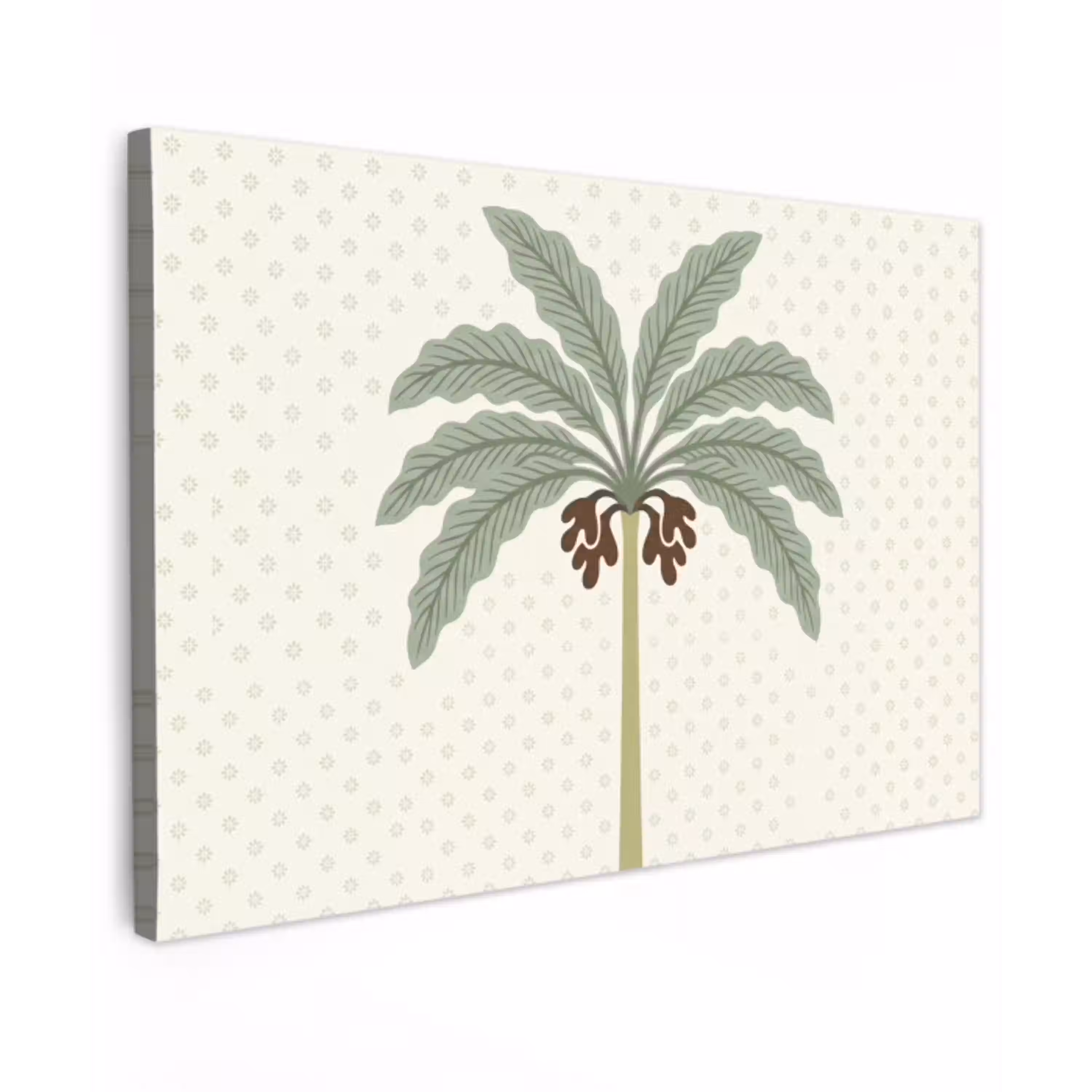 Boom - Bladeren - Groen - Decoratief - Beige canvas 2cm klein -z3d