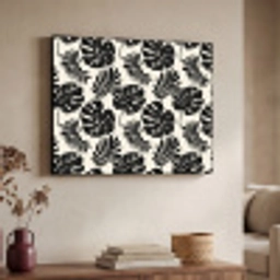 Modern - Monstera - Zwart Textielframe zwart klein 947 -sfeer3