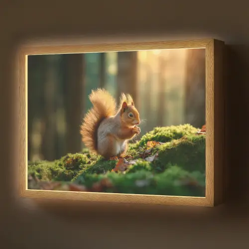 Eekhoorn - Nootje - Gras Light Box met batterij (Wandlamp) middel -z3d_website