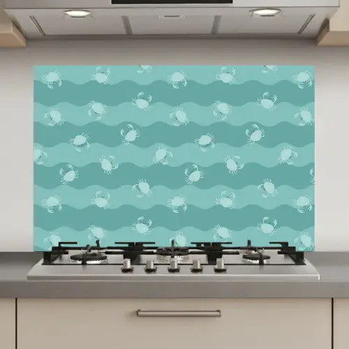 Zee - Dieren - Blauwe krab - Blauw keuken achterwand spatscherm klein 900 -3d_website