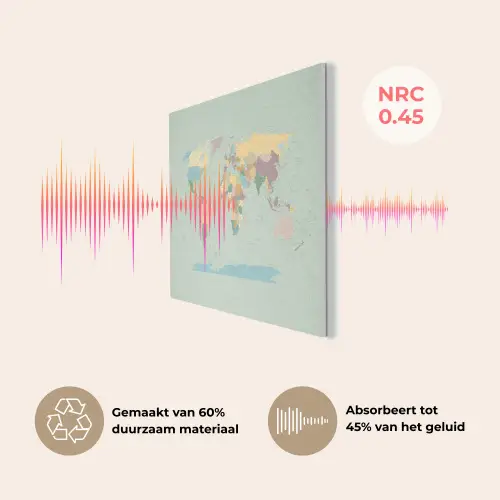 Wereldkaart - Realistisch - Kaart PET vilt klein -USP_NL
