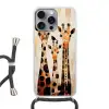 Giraffen - Cartoon - Crème Hoesje iPhone 16 Pro Max met koord klein -3d