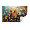 Watercolor - Bloemen - Kunst - Modern Muursticker klein -3d
