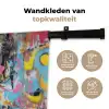 Expressief - Milkshake - Vrouw - Felle kleuren Wandkleed katoen klein -sfeer2