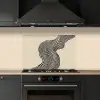 Golvend - Lijnen - Abstract - Silhouet keuken achterwand spatscherm klein -sfeer1