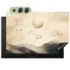 Landschap - Japandi - vogel Inductie beschemer met haakjes klein -3d