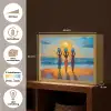 Vrouwen - Strand - Zondsondergang Light Box met batterij (Wandlamp) middel -USP_websiteoverzichtNL