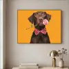 Hond - Oranje - Roos - Valentijn Textielframe zwart klein -sfeer2