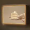 Vanilletaart - Cake - Romig Light Box met batterij (Wandlamp) middel -z3d_website