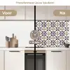 Klassiek - Patroon - Kleurrijk keuken achterwand 2 middel 871 -voor-na2_NL