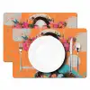 Portret - Vrouw - Abstract - Bloemen Placemat vinyl groot -zzsfeer2_Kitchenyeah-website