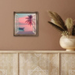 Doorkijk - Strand - Palmboom - Tropisch aluminium wit klein -sfeer4