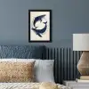 Walvissen - Spetters - Cirkel - Donkerblauw fotolijst zwart zonder passe partout klein -sfeer3