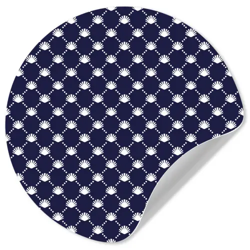 Oceaan - Schelp - Blauw - Wit Wandcirkel behangsticker klein 186 -3d