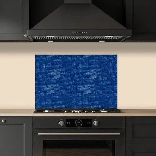 Verf - Strepen - Blauw keuken achterwand spatscherm klein 900 -sfeer1