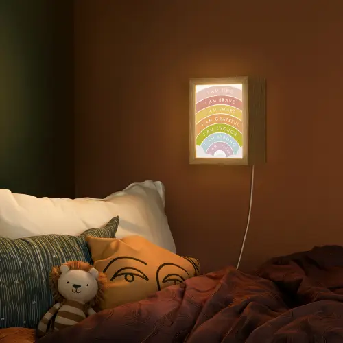 Regenboog - Kleuren - Quotes Light Box met kabel (Wandlamp kind) klein -sfeer1_kind