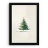 Kerstboom - Illustratie - Ster - Sneeuw fotolijst zwart zonder passe partout klein -3d