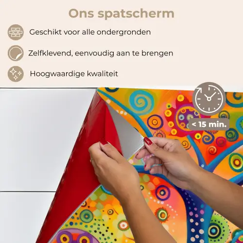 Boom - Levensboom - Abstract - Kleurrijk keuken achterwand spatscherm klein -spatscherm_NL
