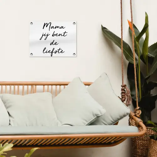 Quotes - Mama jij bent de liefste - Moeder - Spreuken tuinposter los doek klein -sfeer7