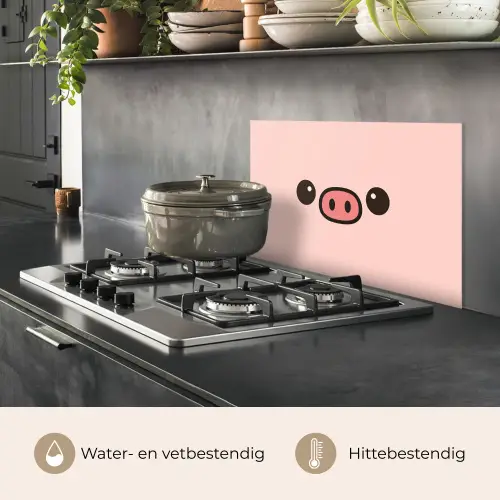 Varken - Roze - Minimalistisch keuken achterwand spatscherm klein -usp_NL