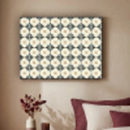 Sierlijk - Ornament - Blauw Textielframe zwart klein 947 -sfeer1