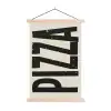 Pizza - Decoratie - Japandi - Vintage textielposter latten blank klein -3d